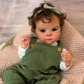 Pinky Reborn Baby Dolls 18 Inch Realistic Soft Vinyl Newborn Dolls Rooted Hair Toy for Ages 3+