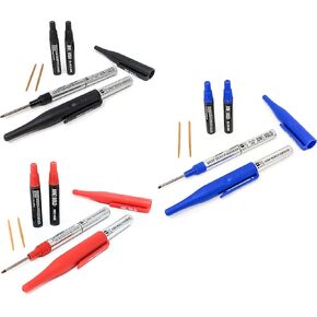 June Gold 2 Black, 2 Red, and 2 Blue Deep Reach Markers - Ink and Tip Refills Included