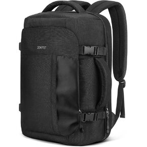 Zomfelt Travel Backpack TSA Friendly Flight Flight المعتمدة ومقاومة للماء حقيبة كمبيوتر محمول مقاومة للماء ، حقيبة سفر شخصية للعناصر التجارية لعمل العمل هدية رحلة العمل ، الأسود