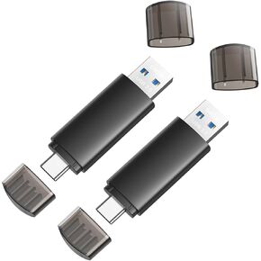 256GB USB C Flash Drive Dual USB 3.0 Flash Drive Type C + USB A Portable Type-C Flash Drive with Keychain Hole 2-in-1 USB-C Thumb Drive for Smartphone Tablet Computer Mac iPhone 15 Black