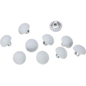 Harfington 10pcs 24l قماش قطعة قماش مغطاة 15 مم 5/8 "ساق المعادن جولة أزرار DIY الأزرار الحرفية الزر لخياطة بدلات الملابس معاطف البلوزات ، الكريمة الأبيض