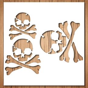 جمجمة و Crossbones stencil | قابلة لإعادة الاستخدام هالوين رعب السماء الهيكل العظمي الجمجمة للطلاء على الخشب ، والزجاج ، والجدار ، والجدران ، واللوحة ، والأواني الزجاجية | قالب شتان الجمجمة العظمية (8 "× 8")
