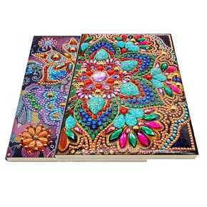 2Packs Diamond Painting Butterfly Mandala Flower Notebook Kits Cover Leather 5D Special Shaped Journal Sketchbook Crystal Art Hardcover Dairy Book Festival Birthday DIY Gift 20.7x14.2cm (NB15)