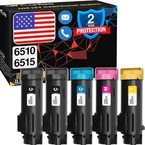Cartlee Compatible Toner Cartridges Replacement for Xerox Phaser 6510 6510/dni 6510/dn 6510/n Workcentre 6515 6515/dni 6515/dn 6515/n High Yield Laser Printer Ink 2 Black, 1 Cyan, 1 Magenta, 1 Yellow