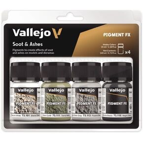 Vallejo Soot & Ashes Pigment Set 4 x 35ml Paint