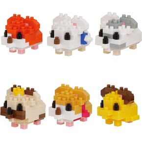 nanoblock - Hamtaro - Hamtaro Assortment 1 (Complete Set of 6), mininano Series Building Kit