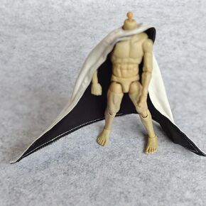 1:12 Scale Fabric Wired Buckle Cloak for 1/12 6 inches Action Figure Clothes (Black)