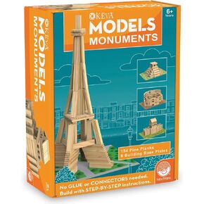 MindWare KEVA Models Monuments - 154 Wooden Building Planks & Step-by-Step Instructions to Build Iconic World Landmarks