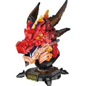Dragon Model Building Blocks Set for Adults Boys Girls (2713 Pieces) - Cool Animals Fire Dragon Head Building Toy Home Office Collection, Gifts for Building Blocks Lover