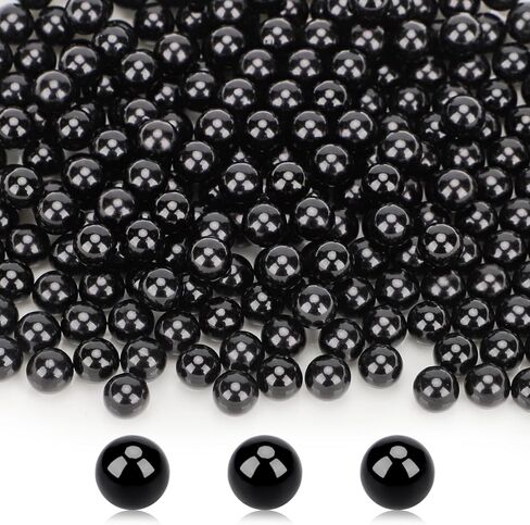 Suream 7500Pcs No Hole Polished Beads for Makeup Brush Organizer, Round Shiny Pearls for Vase Filler, Durable Beads for Wedding Centerpiece, Table Scatter, Home Birthday Party, 4mm/0.15Inch Black in Saudi Arabia