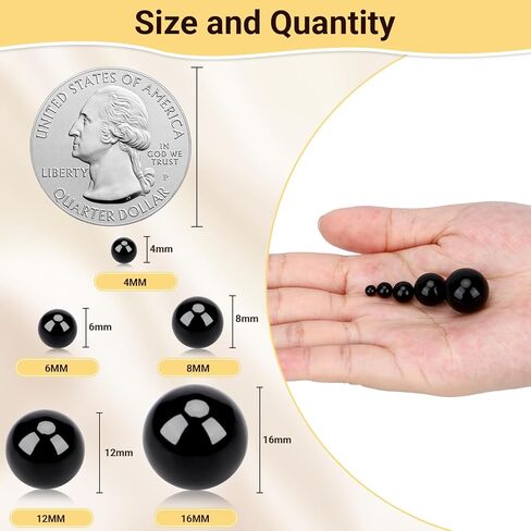 Suream 7500Pcs No Hole Polished Beads for Makeup Brush Organizer, Round Shiny Pearls for Vase Filler, Durable Beads for Wedding Centerpiece, Table Scatter, Home Birthday Party, 4mm/0.15Inch Black in Saudi Arabia