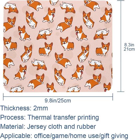 Funny Corgi Dog Mouse Pad with Non-Slip Rubber Base for Wireless Mouse, Computers, Laptop, Office in Saudi Arabia