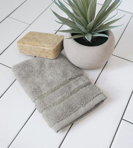 Cariloha Washcloth | Harbor Gray | 12"x12" | Turkish Cotton & Viscose Material Blend | Extra Smooth and Highly Absorbent in Saudi Arabia