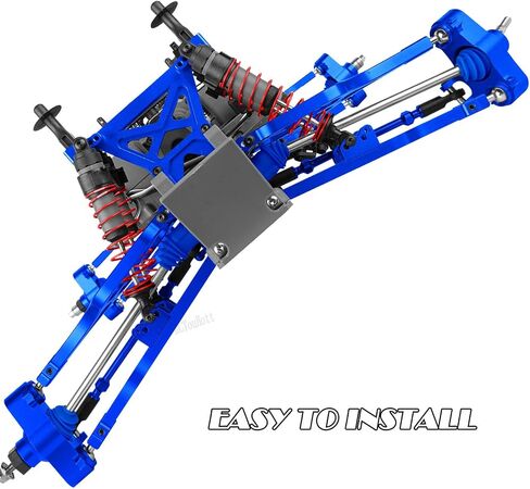 RC Alloy Suspension Arms&Steering Block Knuckle Arm&Shock Tower&Drive Shaft Axles&Push Rod Links&Steering Bellcranks Upgrades Part for 1/10 T-Maxx/E-Maxx,Driveshafts Hops Up,Navy Blue in Kuwait