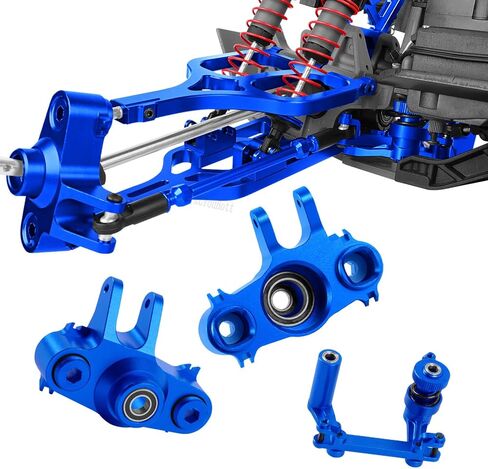 RC Alloy Suspension Arms&Steering Block Knuckle Arm&Shock Tower&Drive Shaft Axles&Push Rod Links&Steering Bellcranks Upgrades Part for 1/10 T-Maxx/E-Maxx,Driveshafts Hops Up,Navy Blue in Kuwait