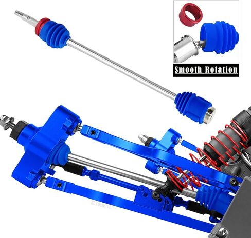 RC Alloy Suspension Arms&Steering Block Knuckle Arm&Shock Tower&Drive Shaft Axles&Push Rod Links&Steering Bellcranks Upgrades Part for 1/10 T-Maxx/E-Maxx,Driveshafts Hops Up,Navy Blue in Kuwait