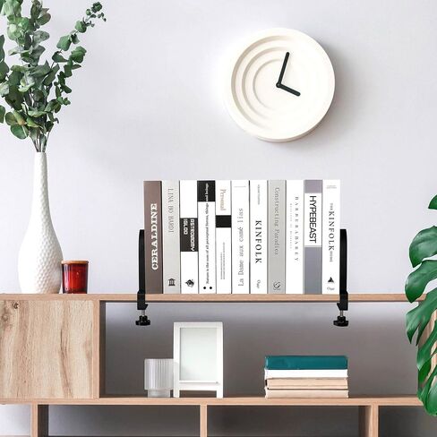Ajart Book ينتهي للأرفف: Black Huchice Bookends - Metal Clamp Book Constration Holders (Matte Black) in Kuwait