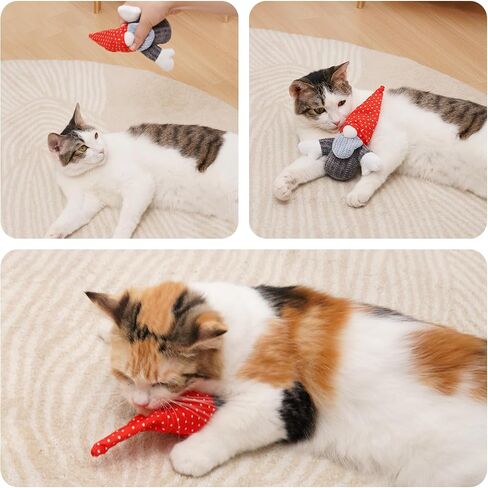 Cat Toys Saury Fish, 3 Pack Catnip Toys Bell Inside Soft and Durable, Interactive Cat Kicker Toys for Indoor Kitten Exercise 9.05 Inches for All Breeds in Kuwait