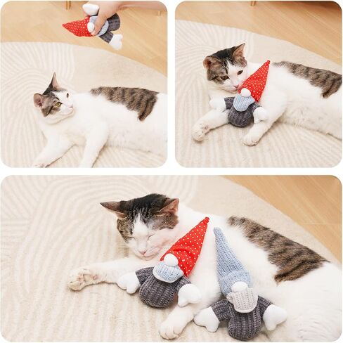 Cat Toys Saury Fish, 3 Pack Catnip Toys Bell Inside Soft and Durable, Interactive Cat Kicker Toys for Indoor Kitten Exercise 9.05 Inches for All Breeds in Kuwait
