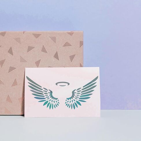 MAYJOYDIY 3pcs Angel Wings Stencil 11.7×8.3inch Feather Painting Stencils with Paint Brush Reusable Angel Devil Bird Wings Stencil on Art Craft Canvas Wall Fabric Rock in Saudi Arabia