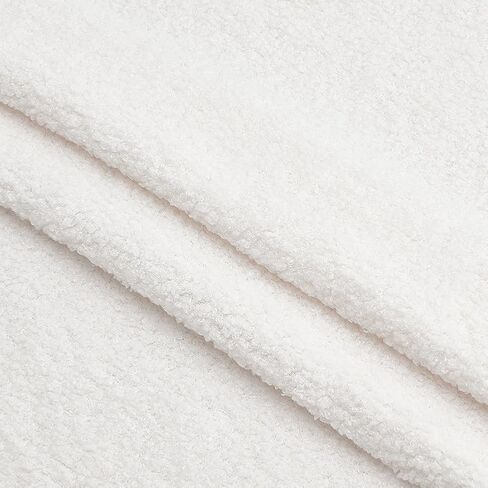 FINGERINSPIRE 1 Yards Teddy Bears Fabric for Stuffed Toy 63inches Wide White Knitted Teddy Plush Fabric Polyester Plush Fabric with Little Curls by The Yard for Sewing Projects Plush Coats Blankets in Saudi Arabia