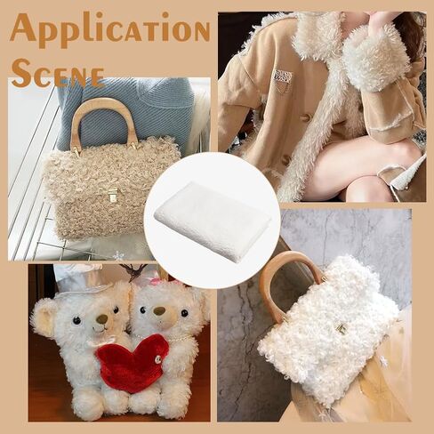 FINGERINSPIRE 1 Yards Teddy Bears Fabric for Stuffed Toy 63inches Wide White Knitted Teddy Plush Fabric Polyester Plush Fabric with Little Curls by The Yard for Sewing Projects Plush Coats Blankets in Saudi Arabia