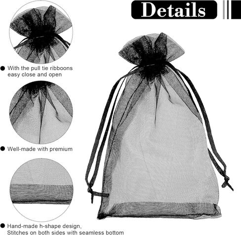 Organza Party Favor Bags - 4x6, Drawstring Jewelry & Candy Bags - 100Pcs for Wedding Favors, Festivals & Gifts - Blue Mesh in Kuwait