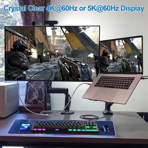 80 جيجابت في الثانية لكابل Thunderbolt 5 1.6FT، كابل USB4 V2 عرض النطاق الترددي 120 جيجابت في الثانية، PD 240W، 16K/8K 60 هرتز، 4K 540 هرتز/240 هرتز، كابل عرض فيديو شاشة USB C لهاتف iPhone 16، Razer Blade، ACASIS SSD، Thunderbolt 4/3 in Kuwait