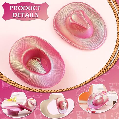 SOTIFF 12 PCS MINI COWBOY HAPS for Minists CUTE MINITARE WESTRESS WESTRY CAWBOIN HAT NEON PINK TINY DUNT THE in Saudi Arabia