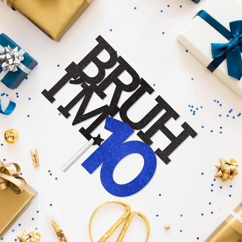 Bruh I'm 10 Cake Topper, Happy 10th Birthday Decorations for Boy, Funny 10th Birthday Cake Topper 10 Year Old Birthday Party Decoration Supplies in Kuwait