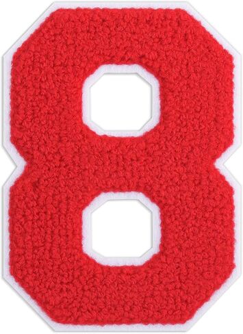 4-1/2" Black Iron On Number Patches Letterman Jacket Patches Chenille Large Iron On Numbers for Jersey Jacket Hoodie Varsity 3 in Kuwait