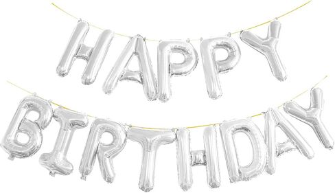 GOER Light Pink Happy Birthday Balloons,16 Inch Foil Letter Balloons Banner for Birthday Party Decorations in Kuwait