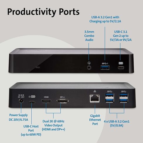 Kensington SD5900T Thunderbolt 4 Displaylink Quad 4K Docking Station for All MacBook M1/M2/M3/M4 and Windows (K35232NA) in Saudi Arabia