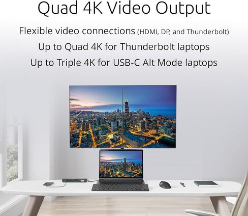 Kensington SD5900T Thunderbolt 4 Displaylink Quad 4K Docking Station for All MacBook M1/M2/M3/M4 and Windows (K35232NA) in Saudi Arabia