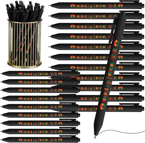 cholemy 50 pcs Happy Junetesth Day Pen Bulk Bulk Junetesth Forms Favors 1865 Black American Independence Point Pens Black Ink Homeptible Freedom Foreed for African American Remberation Party in Saudi Arabia