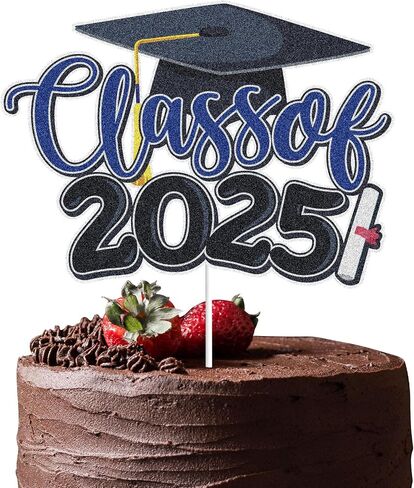 فئة 2025 تخرج الكعكة توبر ، تهانينا 2025 كعكة توبر ، كبار المدارس الثانوية الدراسات العليا 2025 ديكورات حفل التخرج (أحمر) in Saudi Arabia