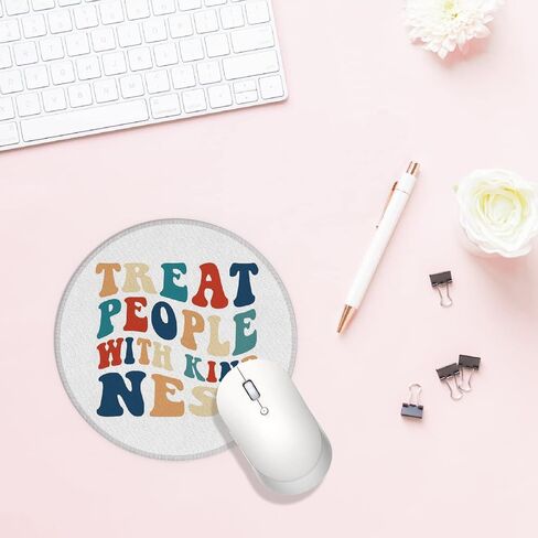 Knibeo Pretty Black Mouse Pad - Round, 7.9 X 7.9 Inch Small Mouse Pad for Wireless Desk Decor, Black Girl Magic Gifts in Saudi Arabia