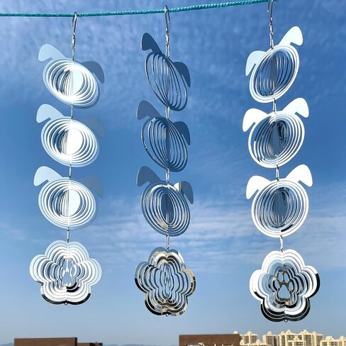 12Pcs Bird Scare Discs Set Reflective 3D Stainless Steel Wind Spinner Outdoor Garden Hanging Decor, Bird Devices Deterrent Reflectors to Scare Birds Away from Yard Patio (Sunflower and Bee) in Saudi Arabia