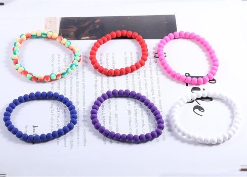 250Pcs Purple Clay Beads for Bracelets Making, 6mm Round Beads for DIY Necklace Earring Making Kit in Kuwait