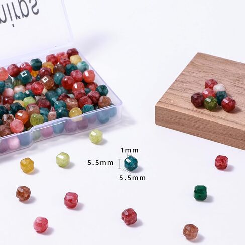 حبات الحجر التورمالين الطبيعية من التورمالين 5-5.5mm 60pcs/str مربعة مربعة مربعات الحجر الأحجار الكريمة لصنع الأقراط in Kuwait