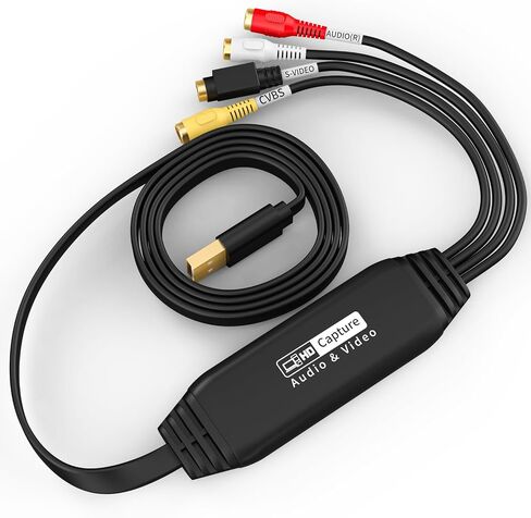 USB Video Capture Card, Audio Video Converter Grabber for RCA to USB-Convert VHS Mini DV VCR Hi8 DVD Equipment to Digital Converter for PC TV Tape Player Camcorder, Male in Saudi Arabia
