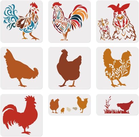 5Pcs Birds On Branch Wall Stencil Templates Plastic Reusable Bird Stencils for Painting on Walls Floors Wood Fabric Furniture Glass in Saudi Arabia