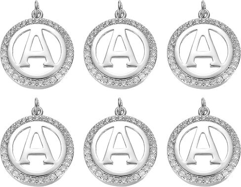 uxcell Letter Charm Bulk Initial Charm Round Alphabet Charm Pendant for Necklace Bracelet Earring Jewelry Making Diy in Saudi Arabia