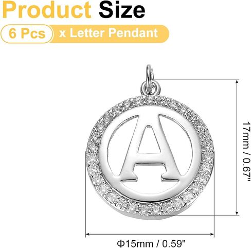 uxcell Letter Charm Bulk Initial Charm Round Alphabet Charm Pendant for Necklace Bracelet Earring Jewelry Making Diy in Saudi Arabia