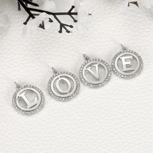 uxcell Letter Charm Bulk Initial Charm Round Alphabet Charm Pendant for Necklace Bracelet Earring Jewelry Making Diy in Saudi Arabia