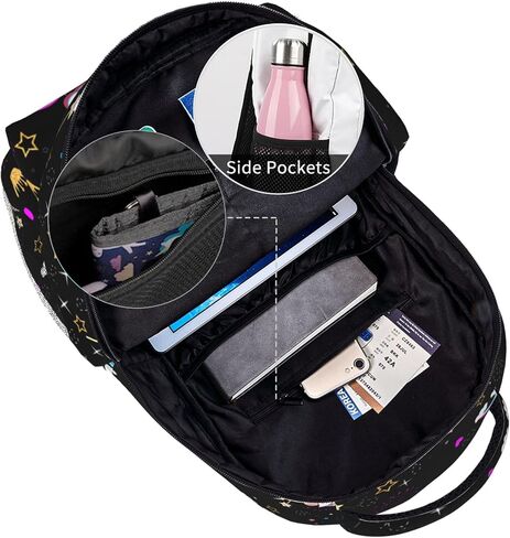 Rainbow Backpack Set School Bookbag with Lunch Bag Lightweight Pencil Case Pouch Bag (Rainbow, One Size) in Saudi Arabia