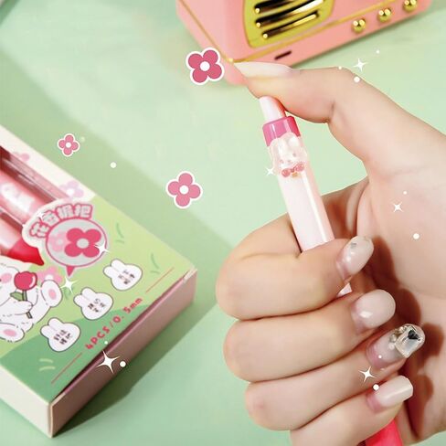 4 Pcs Erasable Retractable Pens Erasable Gel Ink Pens Cute Cartoon Erasable Pens 0.5mm Blue Ink Fine Point Writing Pen Office School Pens Women Girls Boys Pens (Blue Ink-Pink) in Saudi Arabia