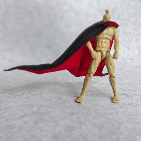 1:12 Scale Fabric Wired Buckle Cloak for 1/12 6 inches Action Figure Clothes (Black) in Kuwait