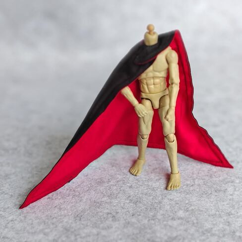 1:12 Scale Fabric Wired Buckle Cloak for 1/12 6 inches Action Figure Clothes (Black) in Kuwait