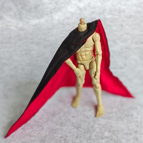 1:12 Scale Fabric Wired Buckle Cloak for 1/12 6 inches Action Figure Clothes (Black) in Kuwait